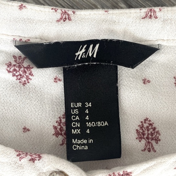 H&M Cottagecore Ditsy floral print Long Sleeve Layers Comfy Viscos Stretchy sz 4 - Picture 2 of 9